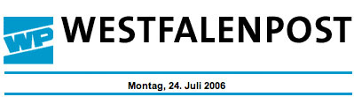 Westfalenpost, Montag 24. Juli 2006